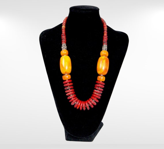 Beaded Butterscotch Bakelite Necklace Jewellery - image 1