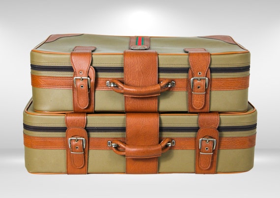 1970s Set of 2 Travel Luggage Suitcases by Kaleid… - image 10