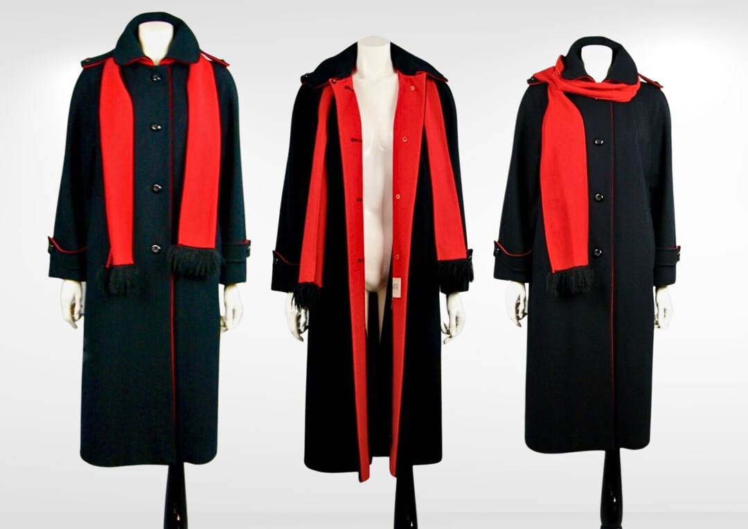1960s Black Wool Curly Lamb Fur Military Style Jacket | XS/S
