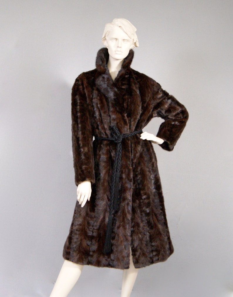 Vintage Glossy Mahogany Ranch Mink Fur Coat BB Pelsen | Etsy