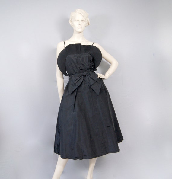 Vintage 50s Taffeta Silk Dress Butterfly Effect Pa