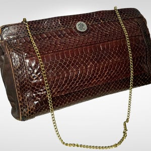 Vintage 1970er Jahre Louis Fontaine Echtleder Handtasche