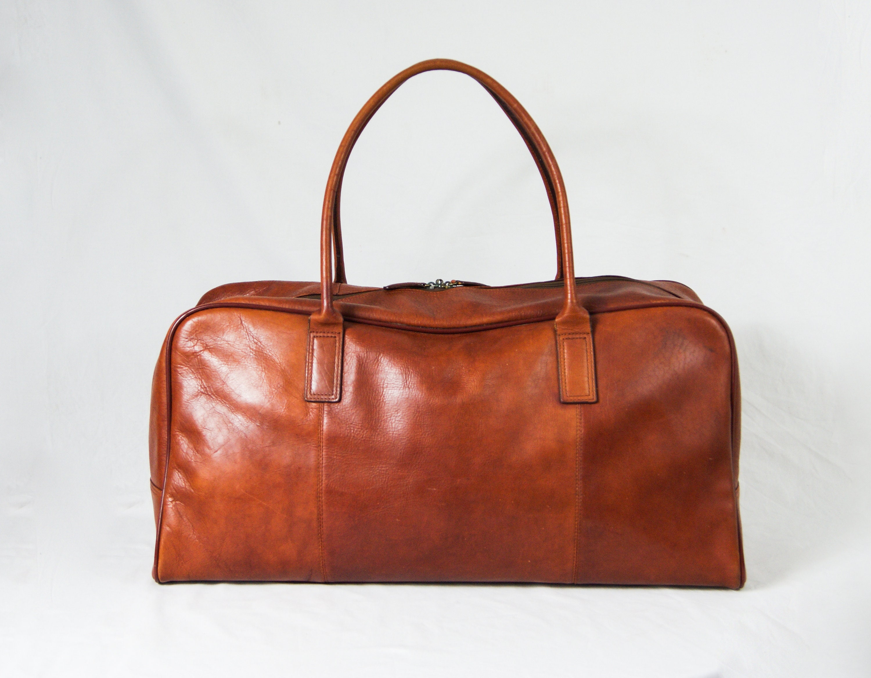 Jacob Fine Leather Travel Bag Holdall Vintage 1980s Italian Etsy