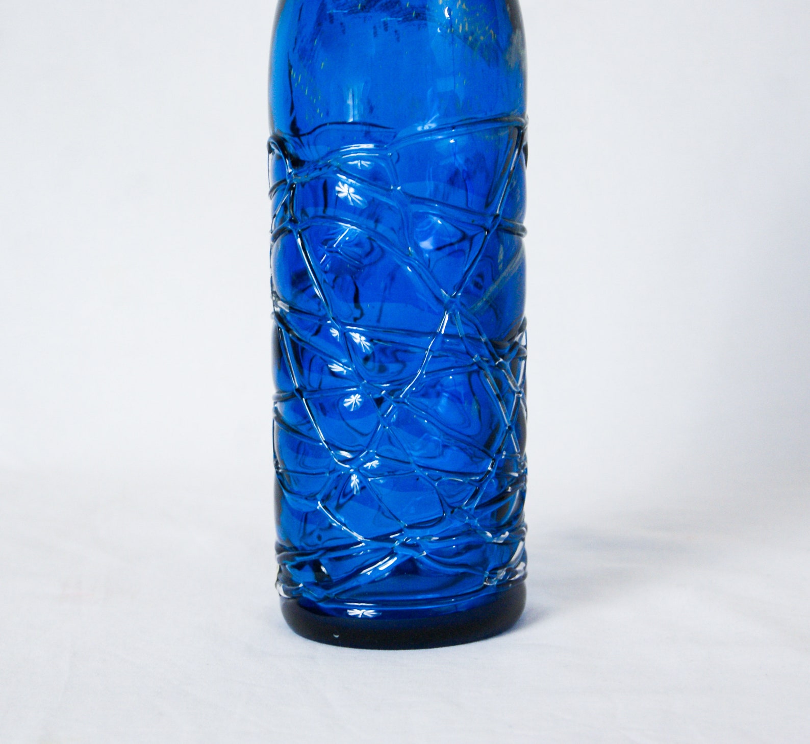 MDINA Art Glass Tall Blue Bottle Vase by Michael Harris Etsy