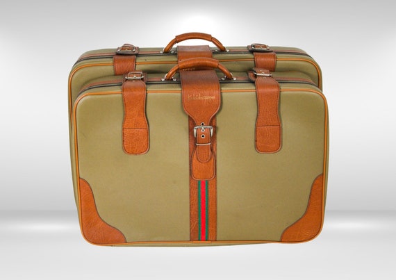 1970s Set of 2 Travel Luggage Suitcases by Kaleid… - image 3