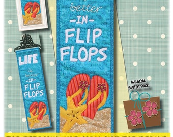 P153 Life In Flip Flops Wall Hanging Instant PDF Sewing Pattern  Download by Patch Abilities, Inc.