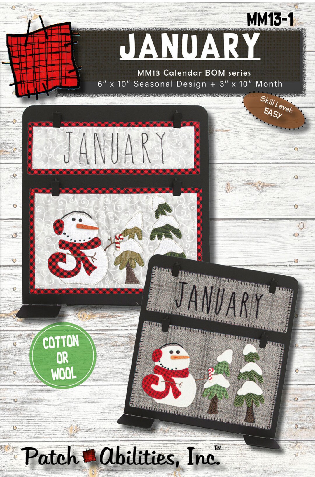 January Patchwork MM13-01 January, Calendar Series Shop Exclusive Wall Hanging Instant ...