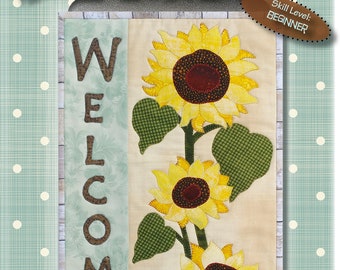 P247 Welcome Sunflower Wall Hanging Instant PDF Sewing Pattern  Download by Patch Abilities, Inc.