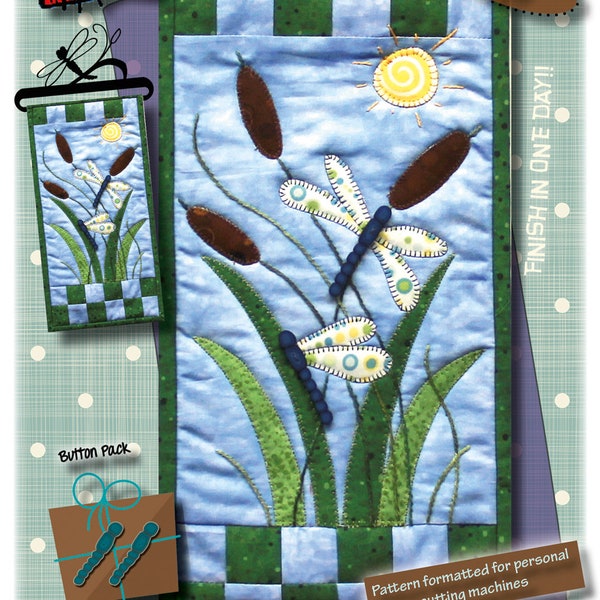 MM806 Dragonfly Garden Wall Hanging Instant PDF Sewing Pattern  Download by Patch Abilities, Inc.