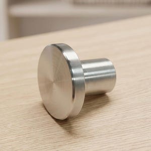 Raw Aluminum Mushroom Cabinet Handle – Industrial Loft Drawer Pull (30mm)
