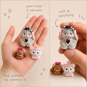 Set of 10 Hand-Decorated Palm-Sized Animal Figures, Homework Desk Buddies, Exam Week Stress Relief, Student Study Break Gift Set
