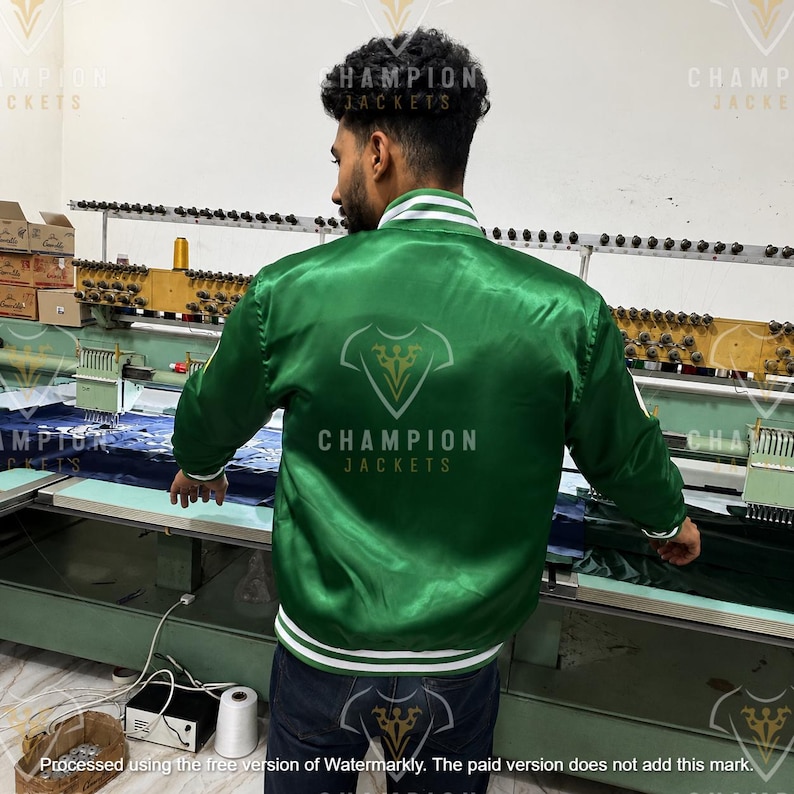 Vintage 90s Boston Celtics Satin Bomber Jacket - Varsity Style