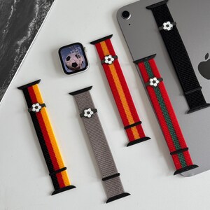Correa deportiva de nailon para Apple Watch 11 10, Copa Mundial de Fútbol 2026, regalo para aficionados al fútbol de EE. UU., México y Canadá. Correa para iWatch de 38, 40, 41, 42, 45, 46 y 49 mm.