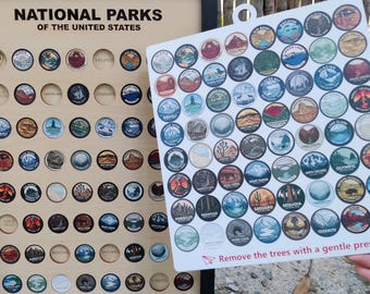 National Parks Travel Map, USA National Parks Bucket List Map, Track Every Park You Visit, Travel Map, Adventure Gift for Hikers & Travelers