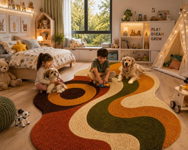 Organic Pastel Rug Texture Hand Tufted Wool Rug – Abstract Organic Shape Modern Carpet - Etsy
