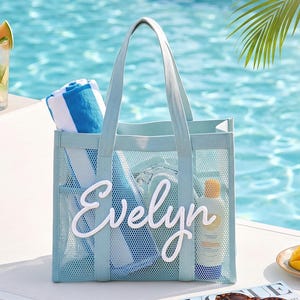 Personalized Bridesmaid Beach Bag,Mesh Tote, Summer Hobo Bag,Girls Trip Gifts,Bridesmaid Proposal Gift