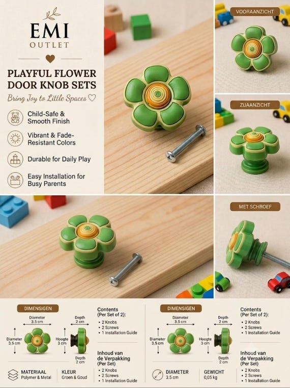 cute door knobs for dresser Green Flower Cabinet Set of 2, Plastic Daisy Drawer Pulls, Nursery Handles, Playful Kids Room Furniture Hardware Blazer Bust Size:44 like luster[Easy Installation] SCHL005998_TR_S Incredible Birthday Photoshoot with Ceramic cabinet handles