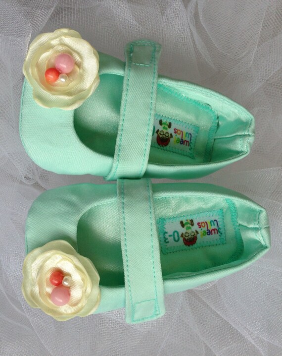Items similar to Mint Green Baby Shoes on Etsy