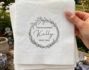 Custom  wedding napkins,personalized with names and dates,perfect as engagement party favors or bridal shower table decorations