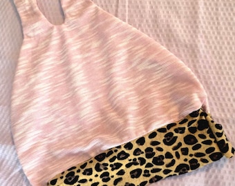 Knot Tie Baby Hat- Leopard Print &Pink Design- Baby Shower Gift- New Baby-Little Sister