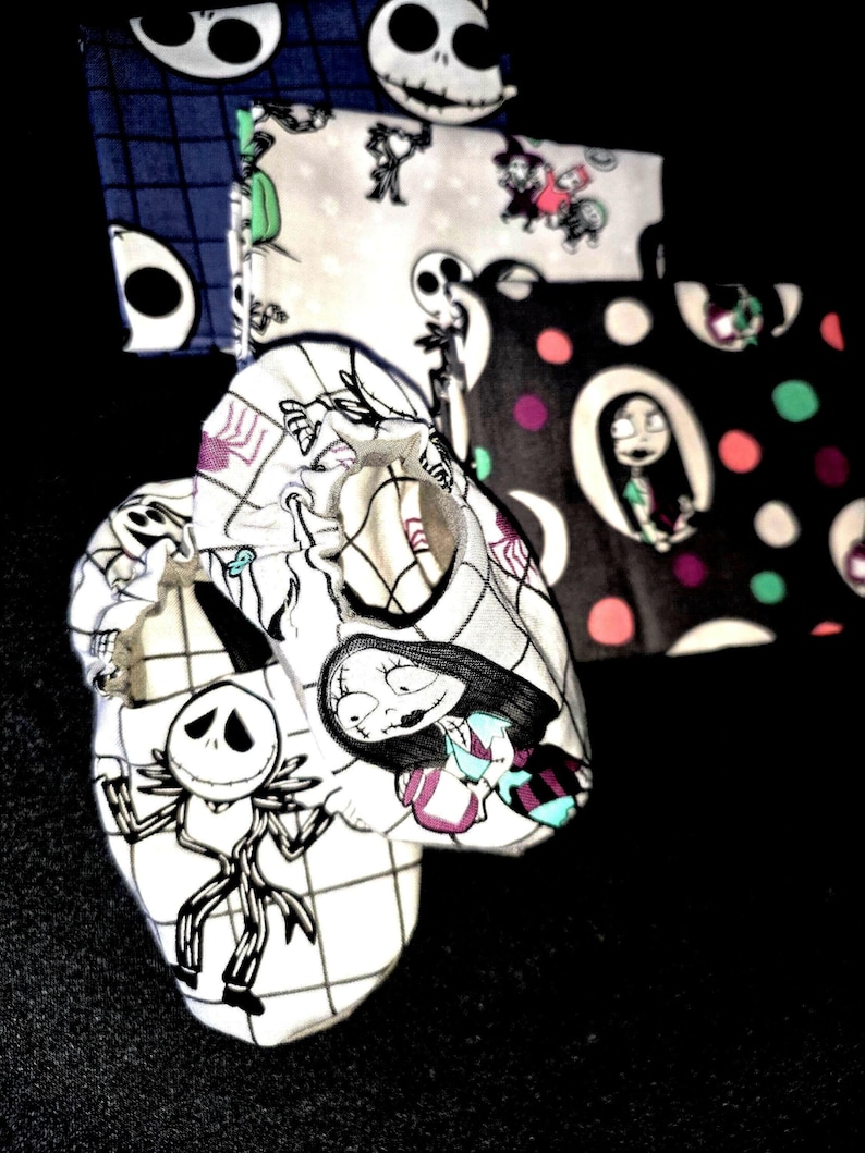 Jack and Sally Baby Bootie Sewing Kit- Pick Your Fabric-Pattern, Elastic & Instructions Included-Halloween-Christmas Shoes image 1