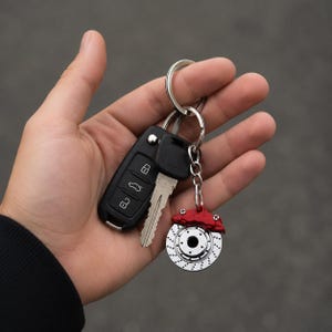 Brake Disc Keychain for Car Lovers | Racing Brake Rotor Keyring | Automotive Gift | JDM Drift Car Accessory