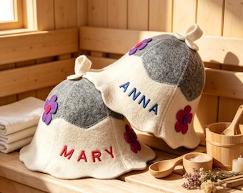 Cappello da sauna in feltro di lana 100% / Cappello protettivo termico di alta qualità / Regalo ideale per gli amanti della sauna