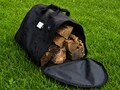 Firewood Bag with Side Zippers, No Mess for Fireplace, Fire Pit, and Car Transport.