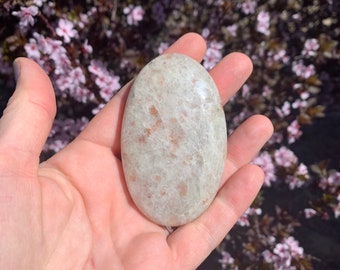 SALE Sunstone Palm Stone, Polished Flat Gemstone, Crystal Healing Stone