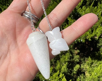 White Quartz Owl Pendulum