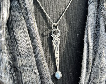 Native American Style Spoon Pendant Kyanite Necklace