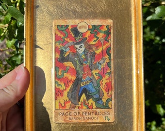 Page of Pentacles Tarot Card Gold Atwood Tray