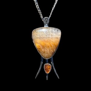 Tiger Eye Kyanite Handmade Sterling Silver Pendant