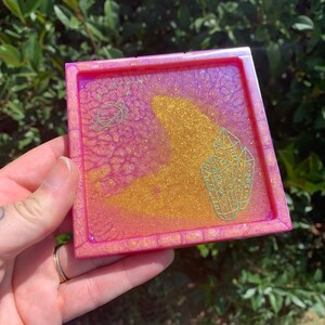 Crystal Space Resin Tray, Decorative Trinket Coaster