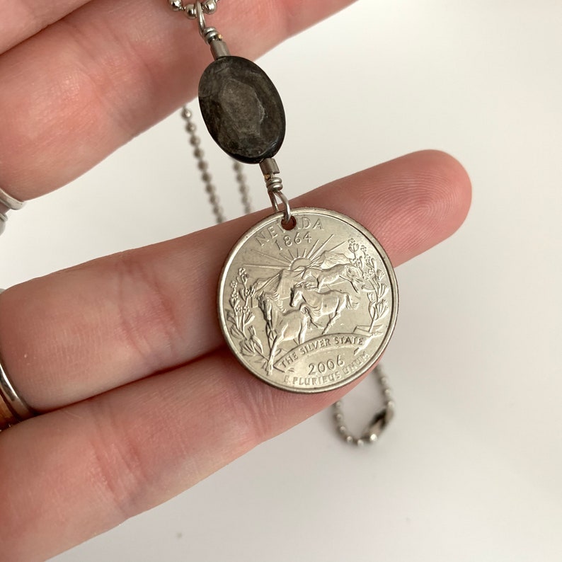 US Nevada Horse Coin Necklace Travel Jewelry 2006 Etsy