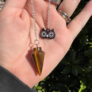 Tiger Eye Owl Dowsing Pendulum