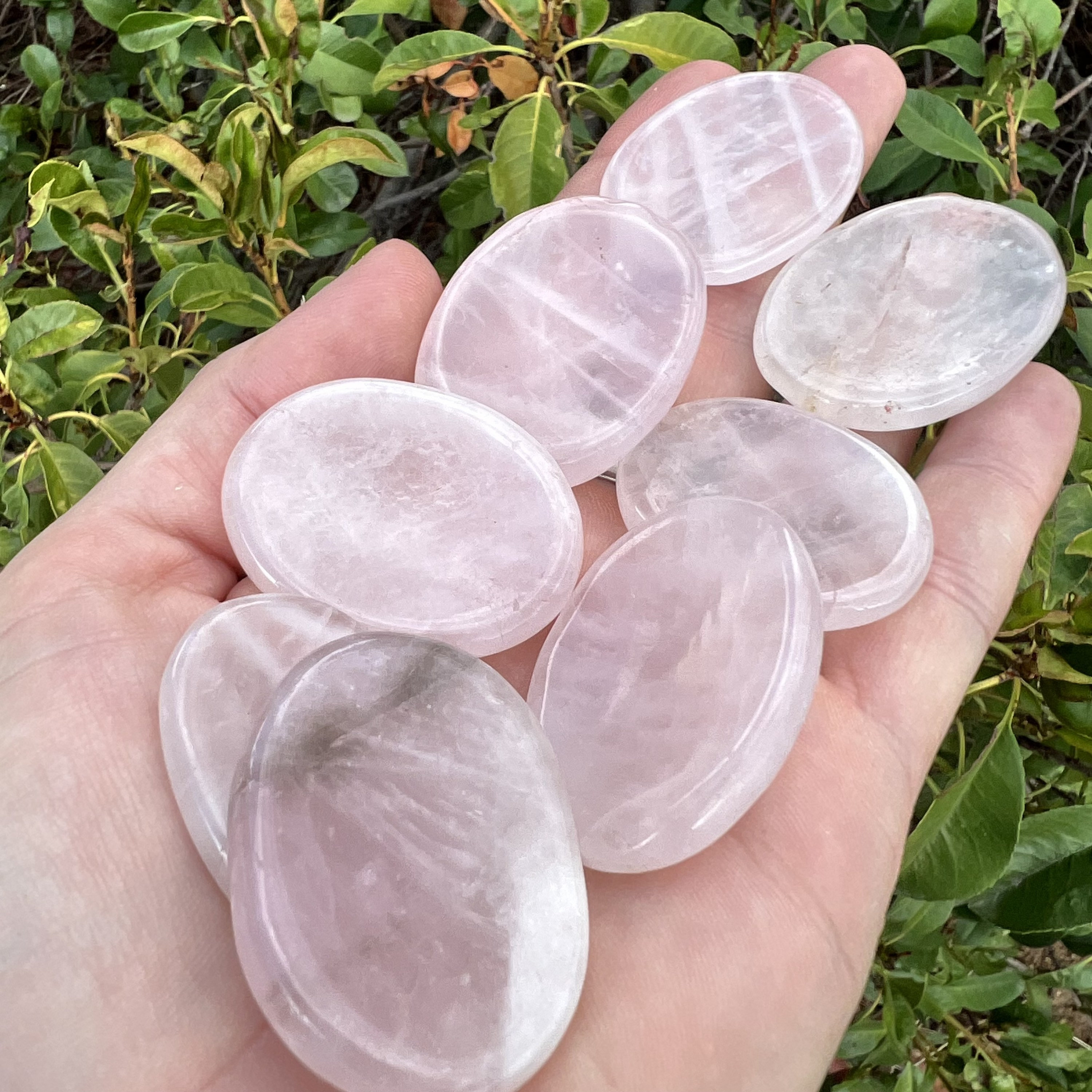 Polished Rose Quartz Worry Stones - 1.9 Size For Sale 
