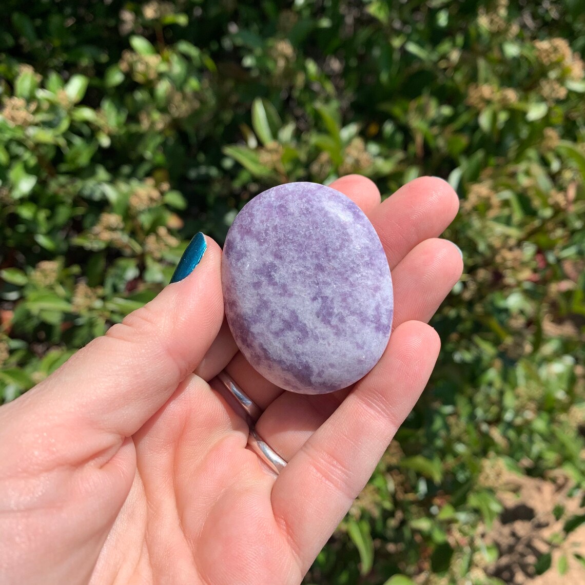 Lepidolite Palm Stone Crystal Polished Gemstone Crystal Etsy