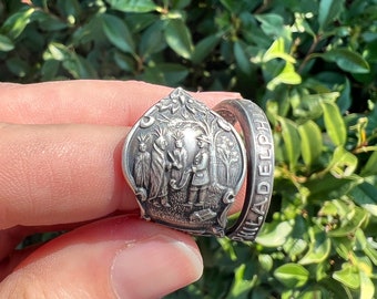 Philadelphia Sterling Souvenir Spoon Ring Size 9.5