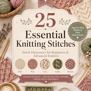 Colección de 25 patrones de puntos de tejido esenciales (descarga en PDF)