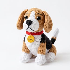 Crochet Beagle Puppy Buddy Pattern, Realistic Dog Amigurumi Toy (PDF Download)