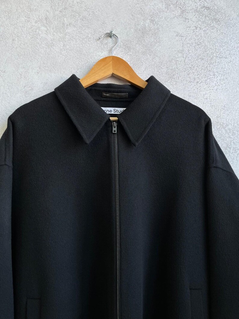Acne Studios Black Wool Zipper Jacket Men image 8