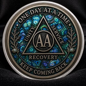 Recovery Coin Encouragement Gift, AA Medallion Sobriety Coins, Custom Personalized Chip Milestone, Gift For Men Women Sobriety, 1-99 Years