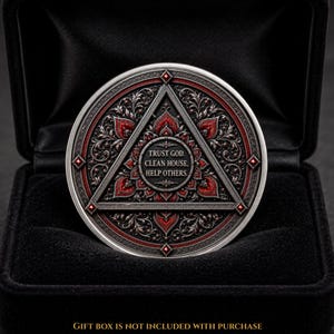 Personalized Sobriety Coin, 1-99 Years AA Recovery Keepsake, Trust God Clean House Help Others, Custom Sober Challenge Coin