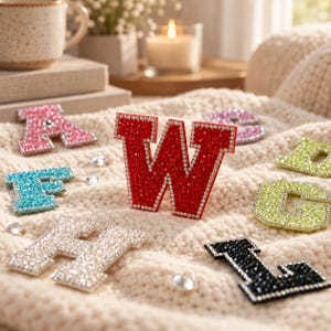 Custom Letter Fashion Patch – Colorful Embroidered Applique for Bags and DIY Crafts