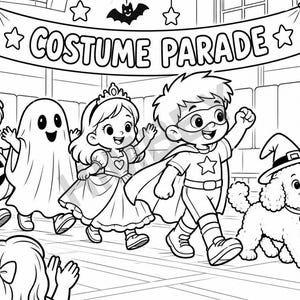 Halloween Adventure Coloring Book for Kids Ages 4-8 printable PDF - page preview 7