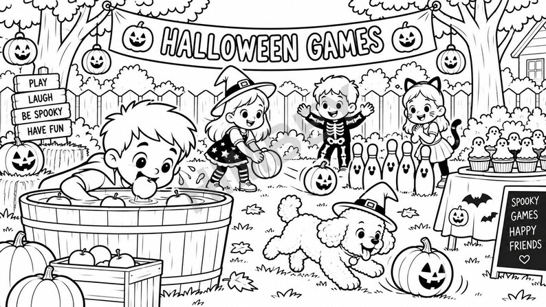 Halloween Adventure Coloring Book for Kids Ages 4-8 printable PDF - page preview 8