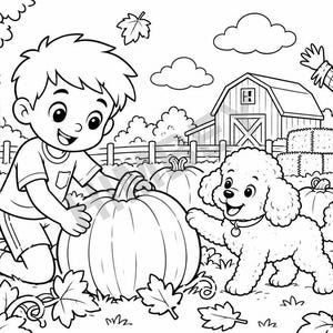 Halloween Adventure Coloring Book for Kids Ages 4-8 printable PDF - page preview 4
