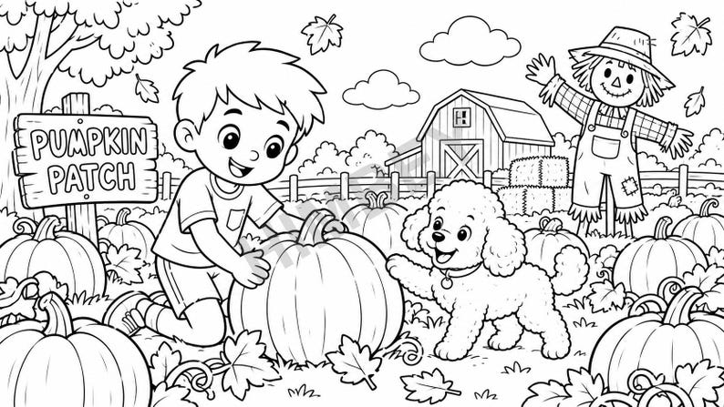 Halloween Adventure Coloring Book for Kids Ages 4-8 printable PDF - page preview 4