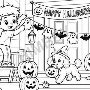 Halloween Adventure Coloring Book for Kids Ages 4-8 printable PDF - page preview 5
